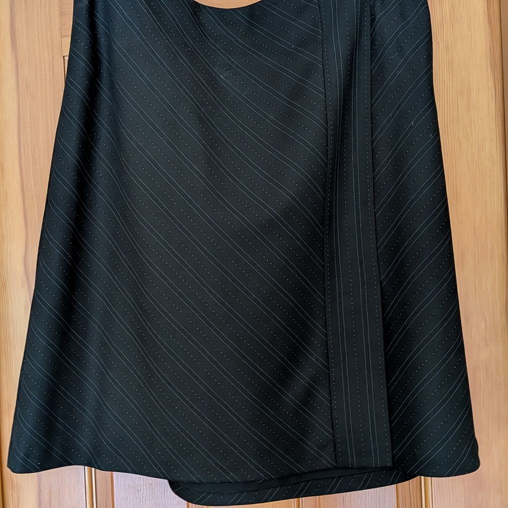 LOFT Black Pinstripe A-Line Skirt